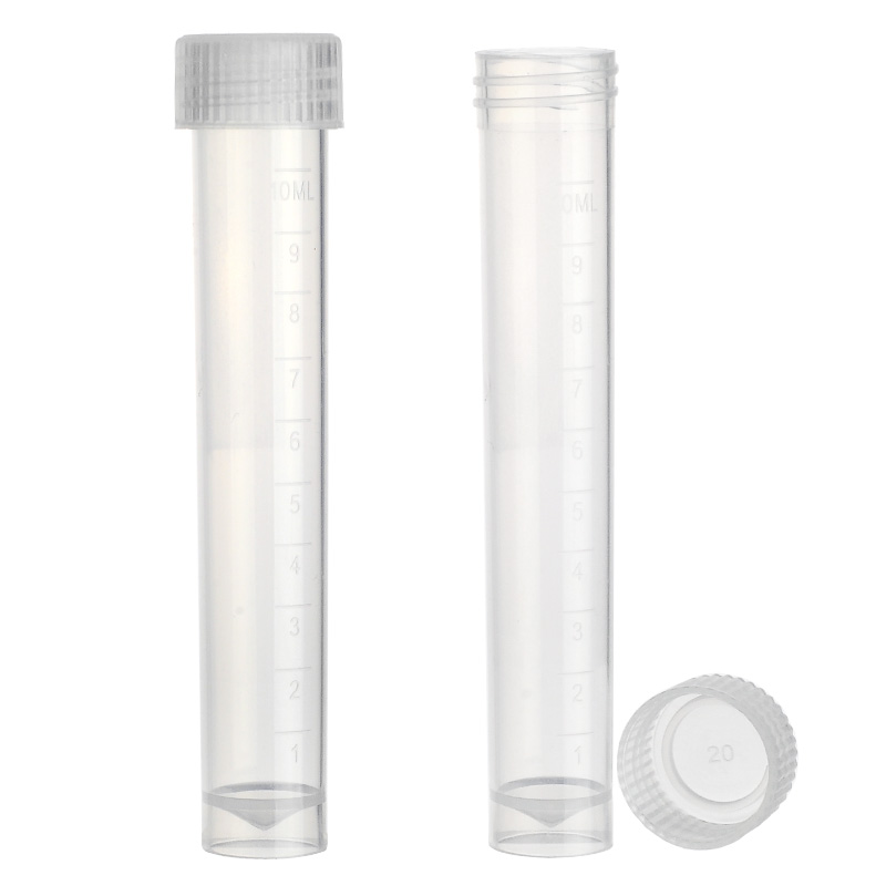 塑料样品管平底离心管冻存管10ml 10G0支/包带胶垫圈 PP塑料存储