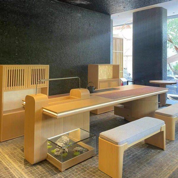 新中式白蜡木茶桌椅组合家用客厅实木茶台豪宅别墅大平层高端家具