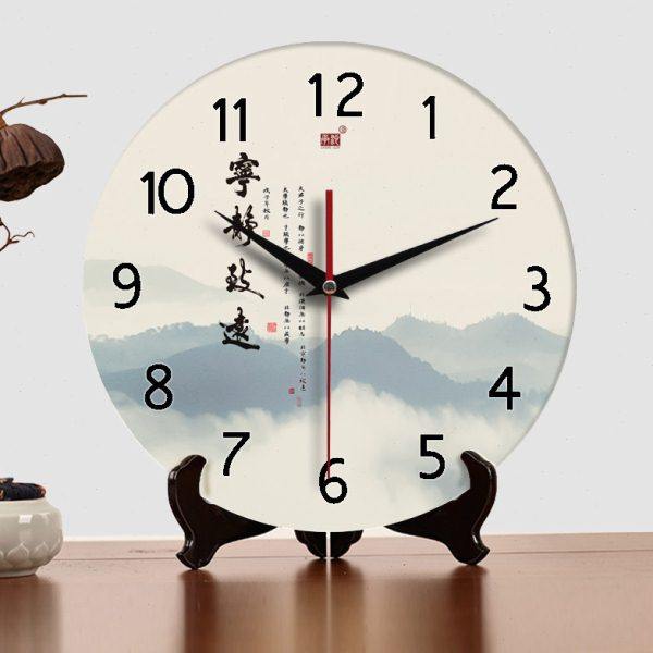 承沁静音钟表座钟客厅家用新中式时钟创意挂钟座式摆件台式钟坐钟