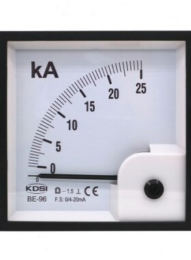 指针式直流电流表BE-96 DC4-20mA 25kA 毫安输入电表 显示0-25kA