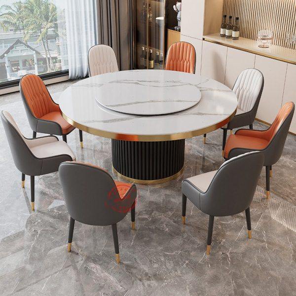 轻奢岩板餐桌椅组合现代简约吃饭桌子家用带转盘大理石圆桌小户型,住宅家具,岩板餐桌,淘宝优惠券,粉丝福利购,淘宝优惠卷