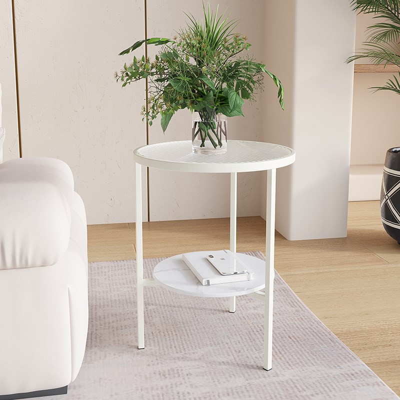 北欧奶油风圆形边几简约小桌沙发边几家用边柜可以移动Z迷你小圆