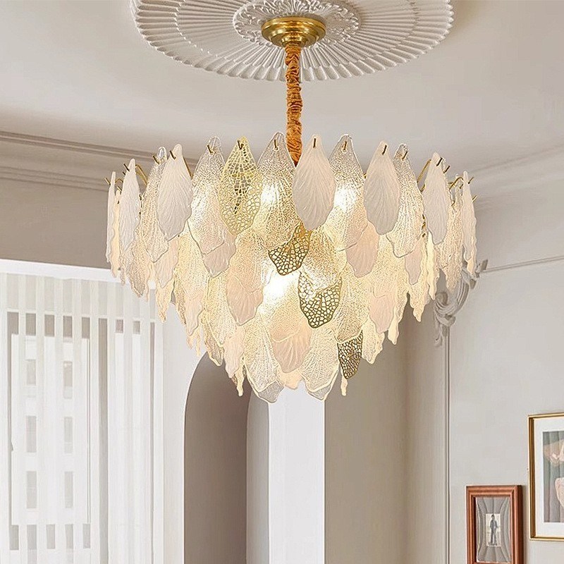 法式轻奢水晶客厅j吊灯简约现代创意高端主灯餐厅卧室玻璃灯具新