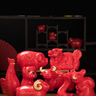 大号十二生肖网红鼠牛龙蛇羊兔猪存钱罐只进不出陶瓷收纳卡通创意