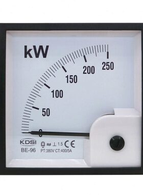 指针式功率表BE-96 250kW 400/5A 380V 外形尺寸96*96mm