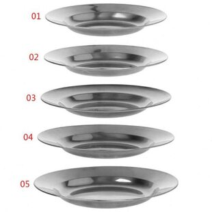 1 Pc Stainless Steel Round Dinner Plate Dish Tray Food Conta