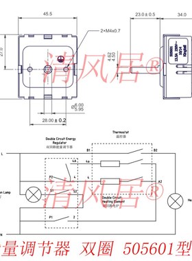 505601双回路适用于EGO等机械控温电陶炉能量调节器旋钮调节开关
