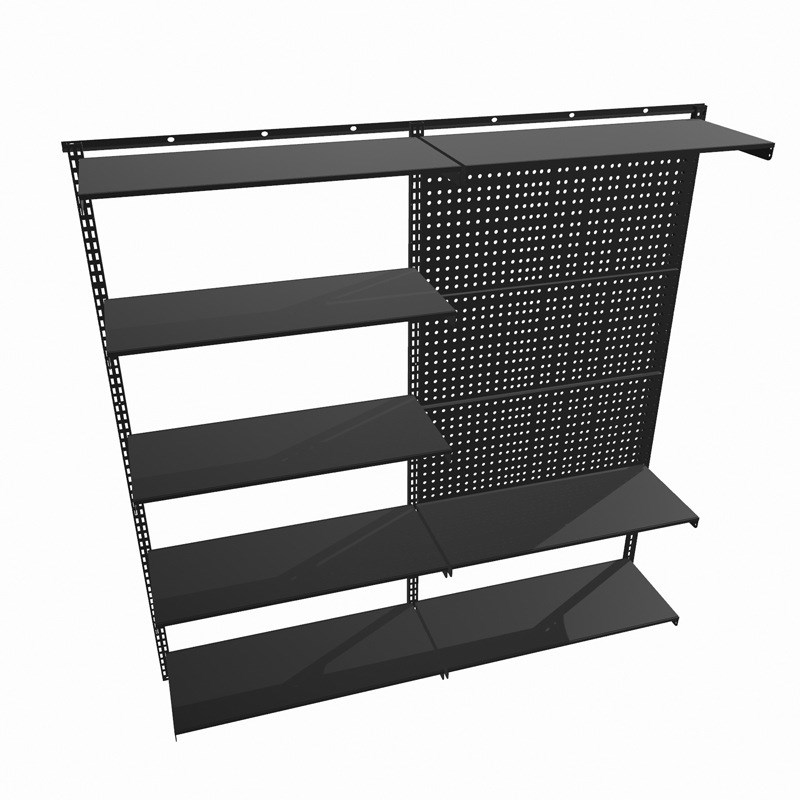 铭添上墙金属书架可调节置物架无甲醛壁挂洞洞板钢制桌上隔板收纳