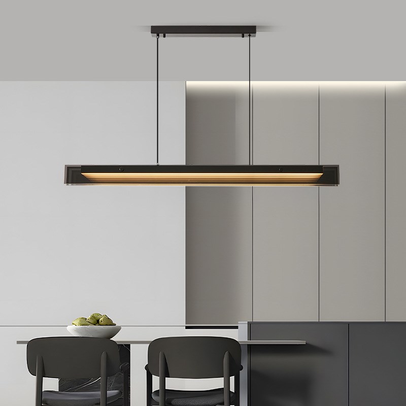 一字长条极简意式餐厅吊灯轻奢现代简约岛台饭厅创意高级感玻璃灯