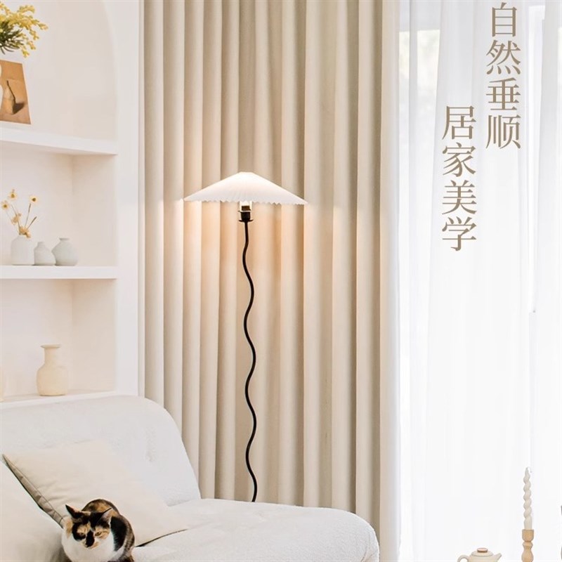 法式雪尼尔窗帘遮光卧室高级感绍兴柯桥窗帘布料加厚奶油丝绒