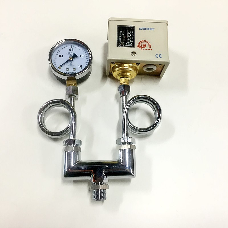 蒸汽锅炉压力控制器压力开关表三通铜盘管苏冠LYK压力表弯缓冲管/