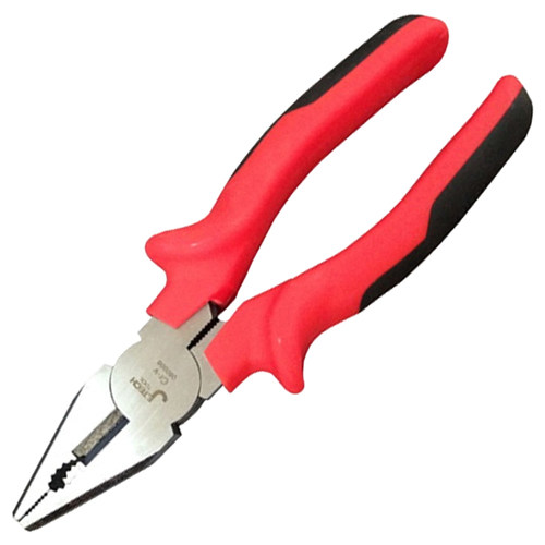 捷科钢丝钳带孔平口钳子老虎钳夹持钳固定钳加硬多功能钢丝剪切钳