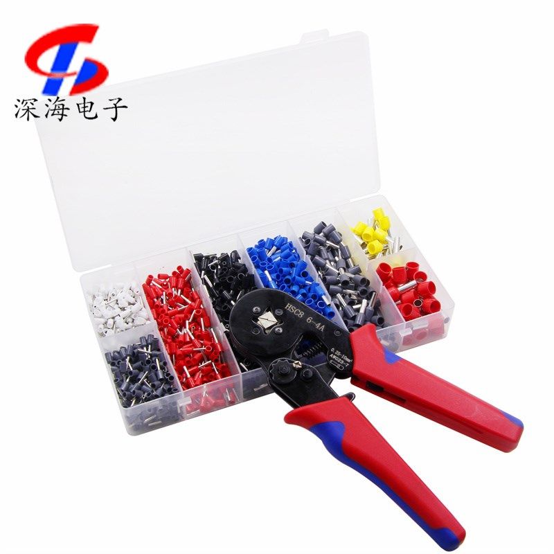 HCS8 6-4A管型端子压线钳套装多规格多功能钳子 手动夹持型压接钳