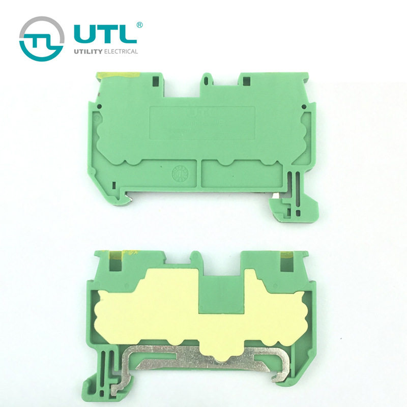 尤提乐JUT14-2.5PE接地端子弹簧零线端子排2.5平方直插式快速接线