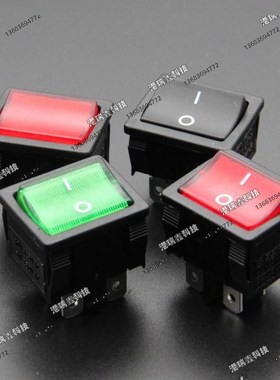 R13-33方形船型开关四脚双路黑色两档翘板台湾新进SCI带认证