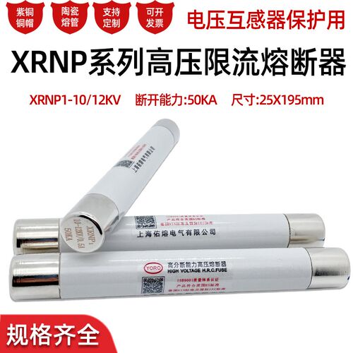 XRNP1-10/12KV 0.5A 1A 3.15A-50KA高压限流熔断器PT保险管25*195