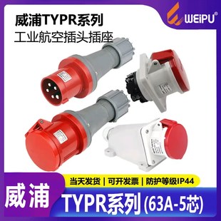 航空插头TYP641 5923 TYP643 2923 63A5芯 TYP645 威浦工业插座