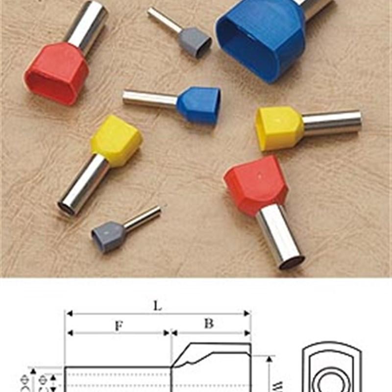 双线管型预绝缘端头LD4 冷压接线端子TE1510, 1000只