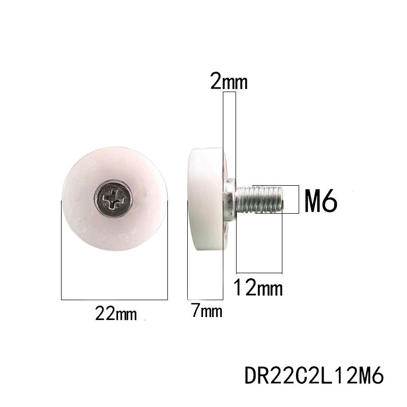 直径DR19 22 26 28 30钱箱滑轮抽屉滑轮塑料滚轮螺杆M6 量大价优