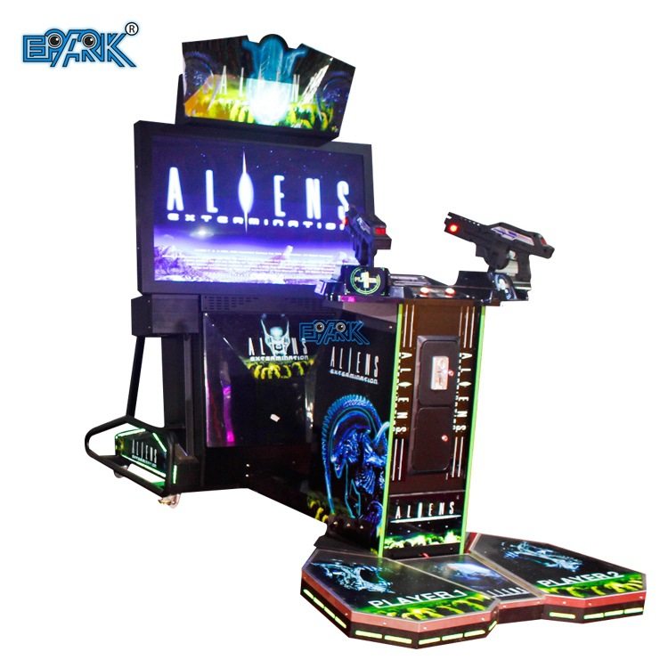 动漫城儿童乐园室内模拟射击游戏机55寸双枪异形大决战火力全开