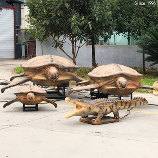 仿真海洋生物模型摆件远古海龟一家亲组合工艺品大型模型雕塑工厂