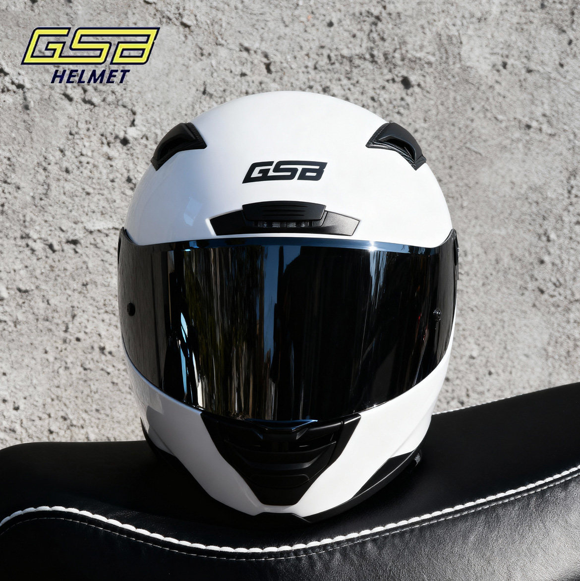 gsb371摩托车头盔男女机车3C全覆式四季通用复古个性安全通勤全盔