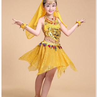 六一儿童印度舞服装新款 肚皮舞女童J演出服 天竺少女表演服
