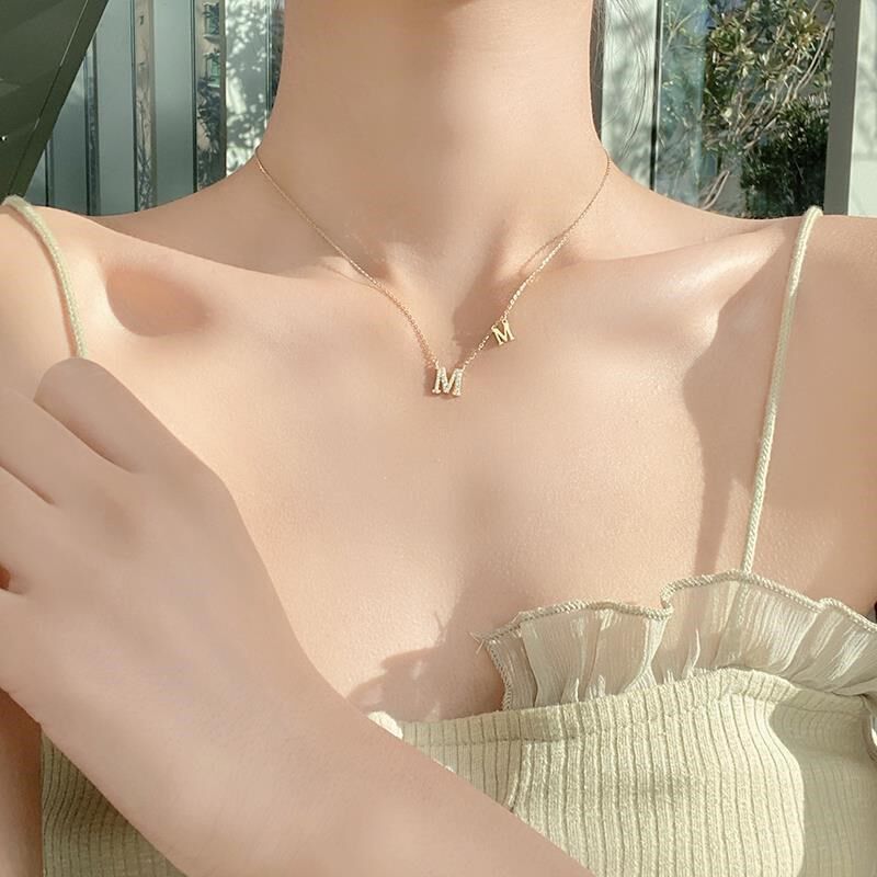项链女轻奢小众设计感锁骨链2021年新款饰品PM吊坠 送生日礼物