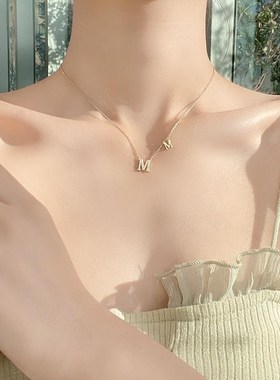 项链女轻奢小众设计感锁骨链2021年新款饰品PM吊坠 送生日礼物
