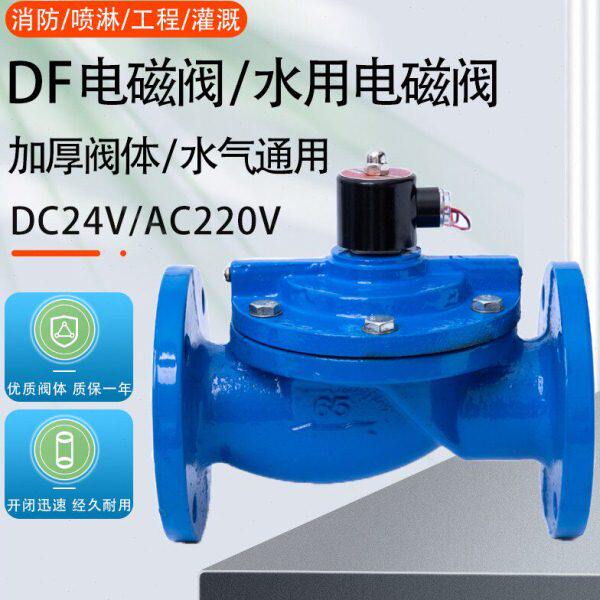 DF铸铁法兰电磁阀水用电磁阀先导式电磁阀DN40 50 65 80 100 150