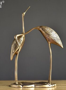 全铜仙鹤创意摆件客厅电视柜玄关酒柜装饰品家居饰品摆设
