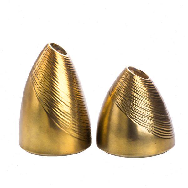 金色炫纹斜纹陶瓷文艺小花瓶 北欧中式家居电视柜餐桌装饰品摆件