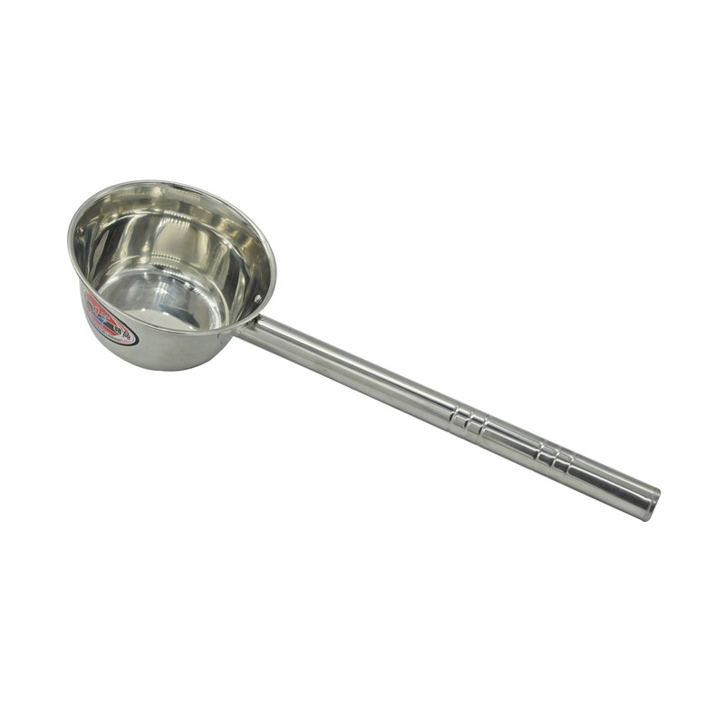 5个无磁14cm 不锈钢圆柄水勺y 平底水瓢 水匙 水舀 长柄汤勺盛粥