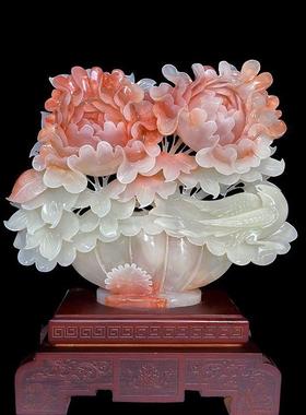 采购产品玉石牡丹摆件，富有中国风格的家居客厅摆件，入口门，入