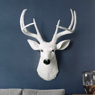 创意招财动物头鹿头壁饰壁挂墙饰家居墙上装饰品客厅背景墙面挂件