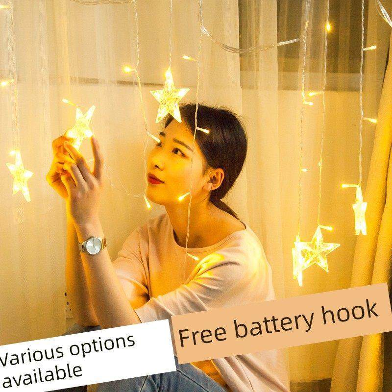 生日快快乐乐的信灯笼星星灯女孩的卧室装饰房间户外露营风格气氛