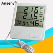 家用带温度探头 高精度数显电子温湿度计 室内外双显大屏幕 包邮