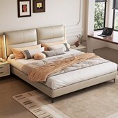 意式 现代简约纳帕皮智能电动可调节多功能网红卧室智能软包床