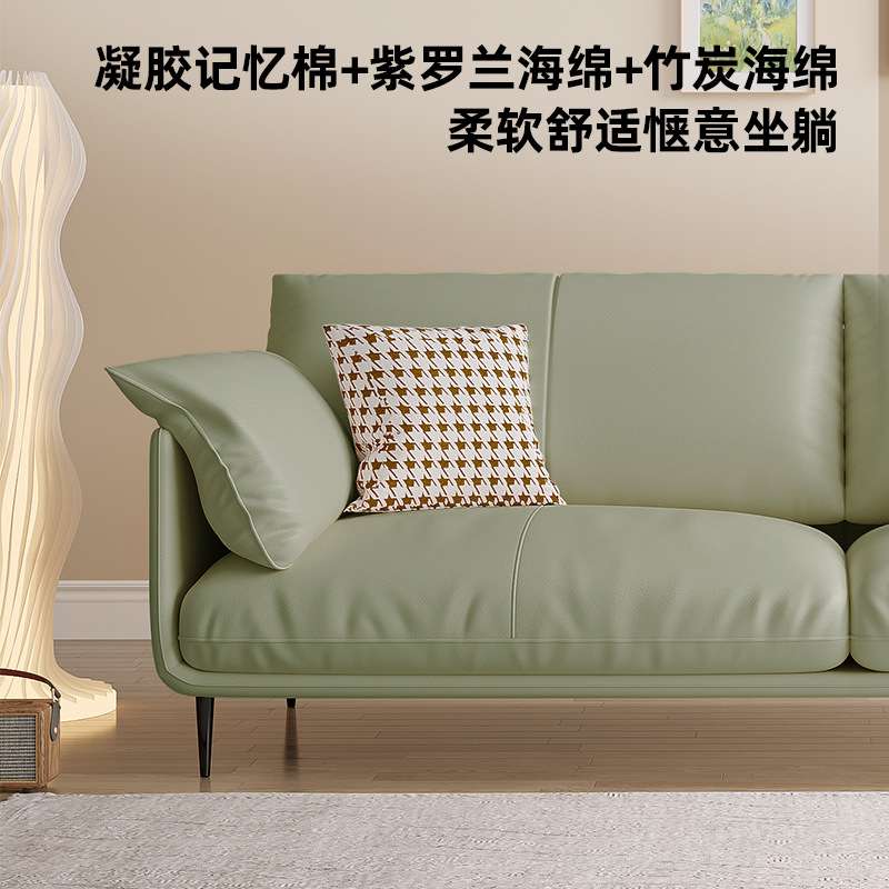 吉与北欧风格现代简约科技布小户型布艺沙发直排三人位客厅沙发