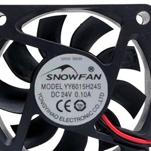 24V 0.10A 2线 YY6015H24S 机箱 6厘米 工业散热风扇 SNOWFAN