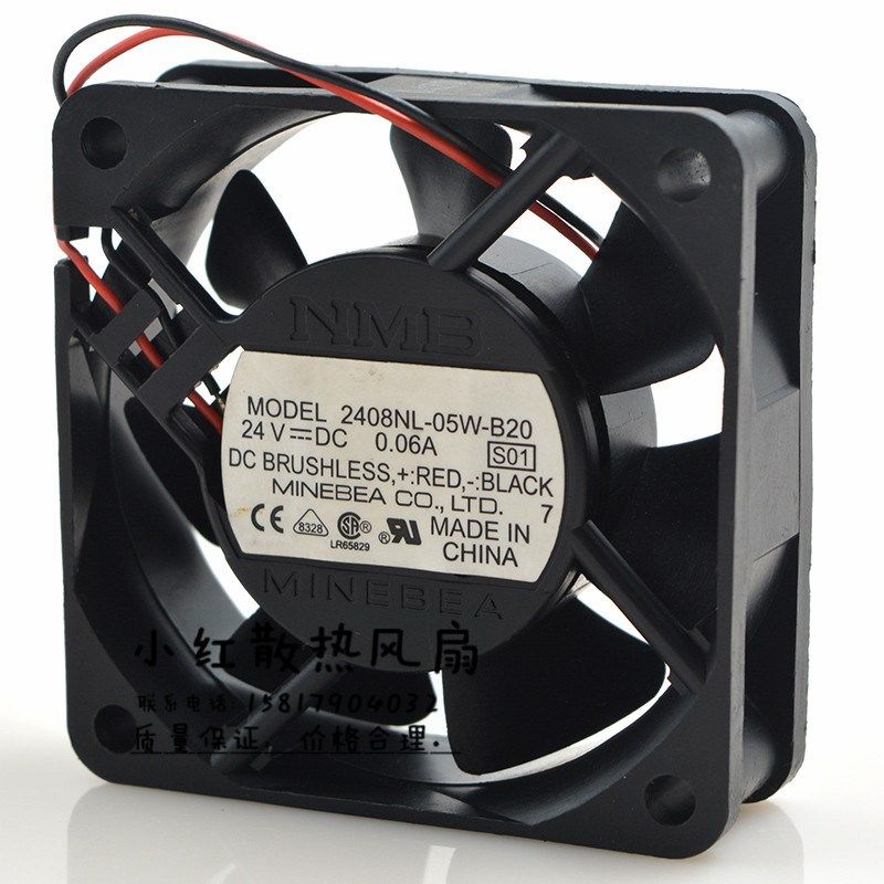 NMB 6020 2408NL-05W-B20 6厘米 24V 0.06A 双滚珠 变频器风扇