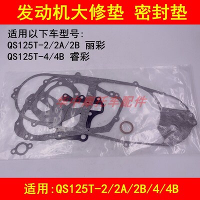 适配铃木丽彩睿彩QS125T-2A/2B/4B踏板摩托车发动机全车垫大修垫