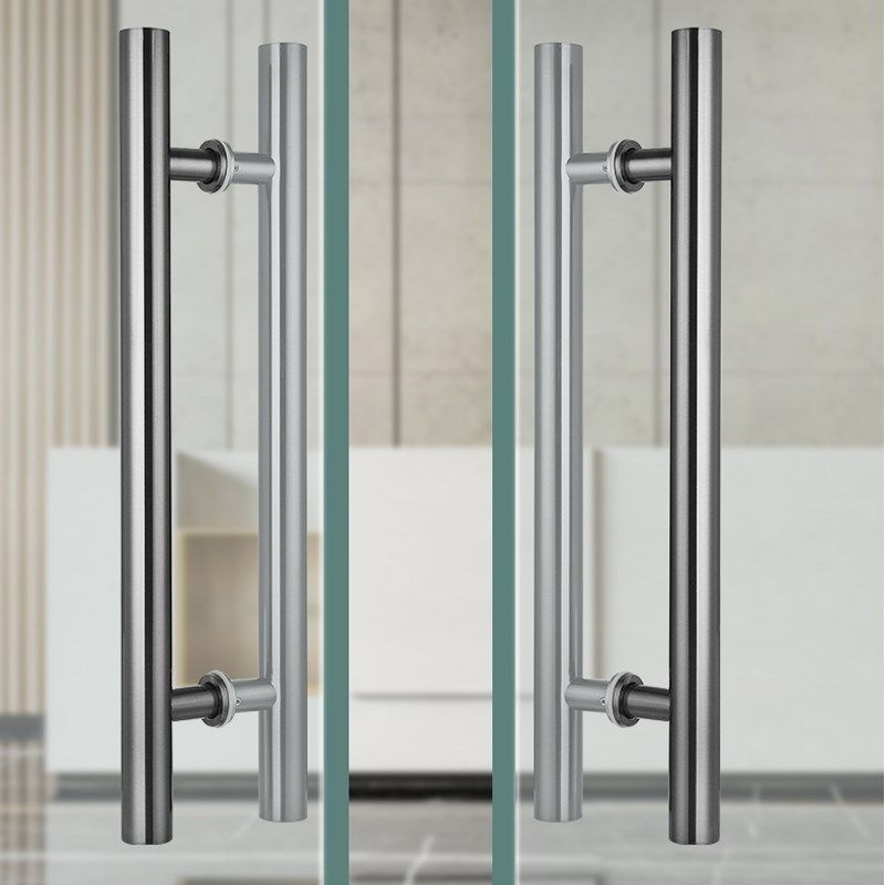 铁门拉手玻璃门把手304不锈钢哑黑钛金玫瑰金有无框推拉木门把手