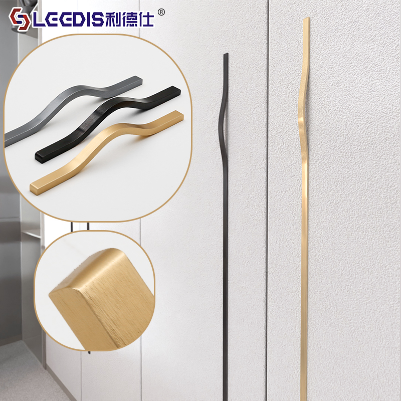 利德仕加长现代简约线条柜门衣柜门把手轻奢弧形柜子橱柜抽屉拉手