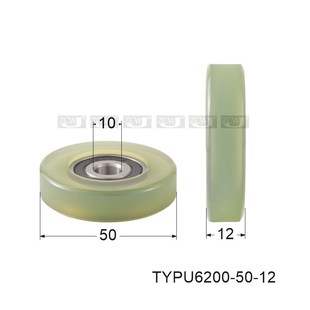 包胶轴承6200滑轮滚轮导向轮机械五金配件10 12mm加宽带轴M10