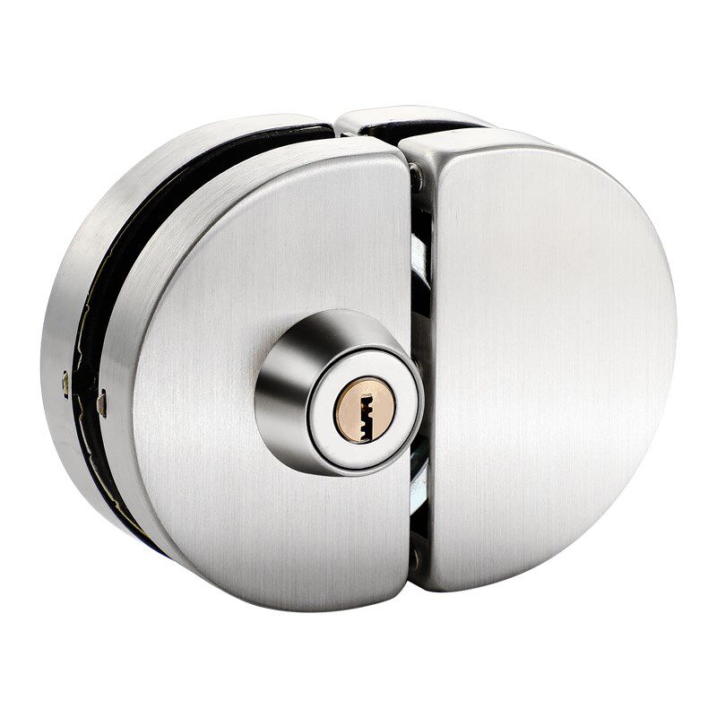 玻璃门锁双门单门免开孔商铺玻璃锁地锁推拉双开门锁具插销无框锁