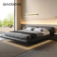 JORDON 极简真皮床主卧悬浮床高端大气豆腐块双人床现代简约 意式