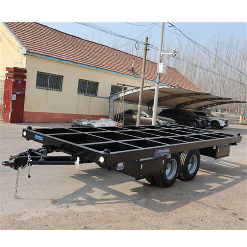 牌6-9吨骨架拖车移动房车底盘厢式拖车运输框架挂车