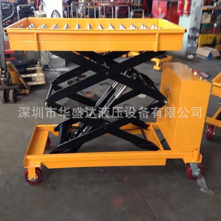 带滚珠移动式平台车电动升降滚珠平台移动半电动升降平台车
