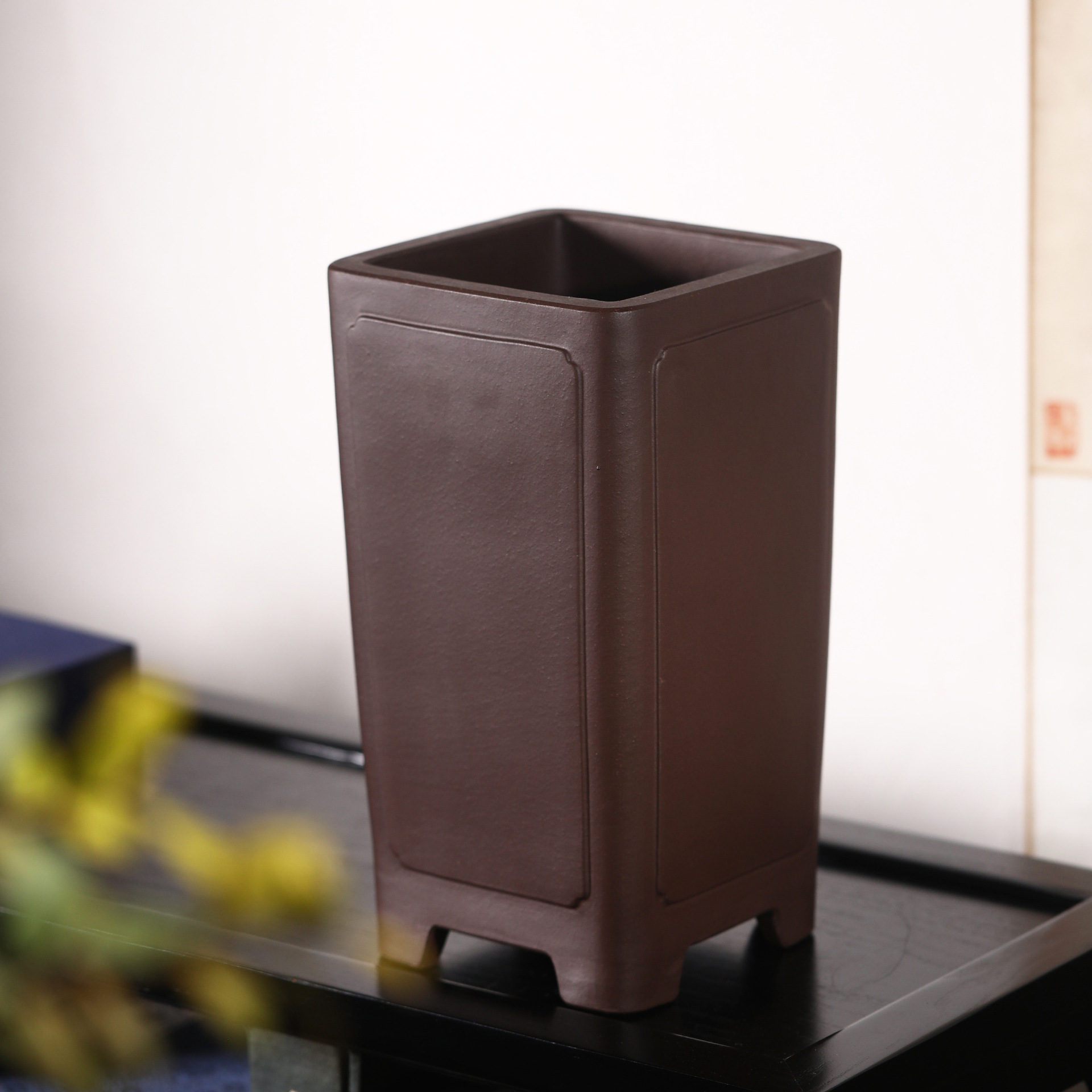 紫砂花盆兰花盆悬崖盆景盆兰盆手工原矿老紫泥名家盆王永清